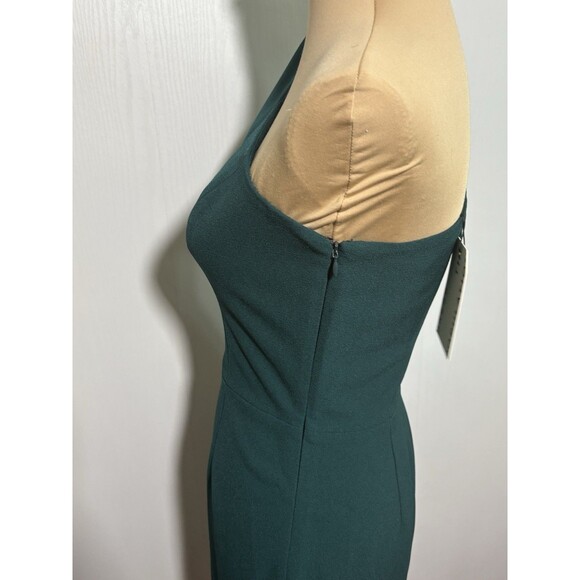 DRESS THE POPULATION Midi Dress Womens Small Green Tiffany One-Shoulder Bow New - Picture 14 of 16